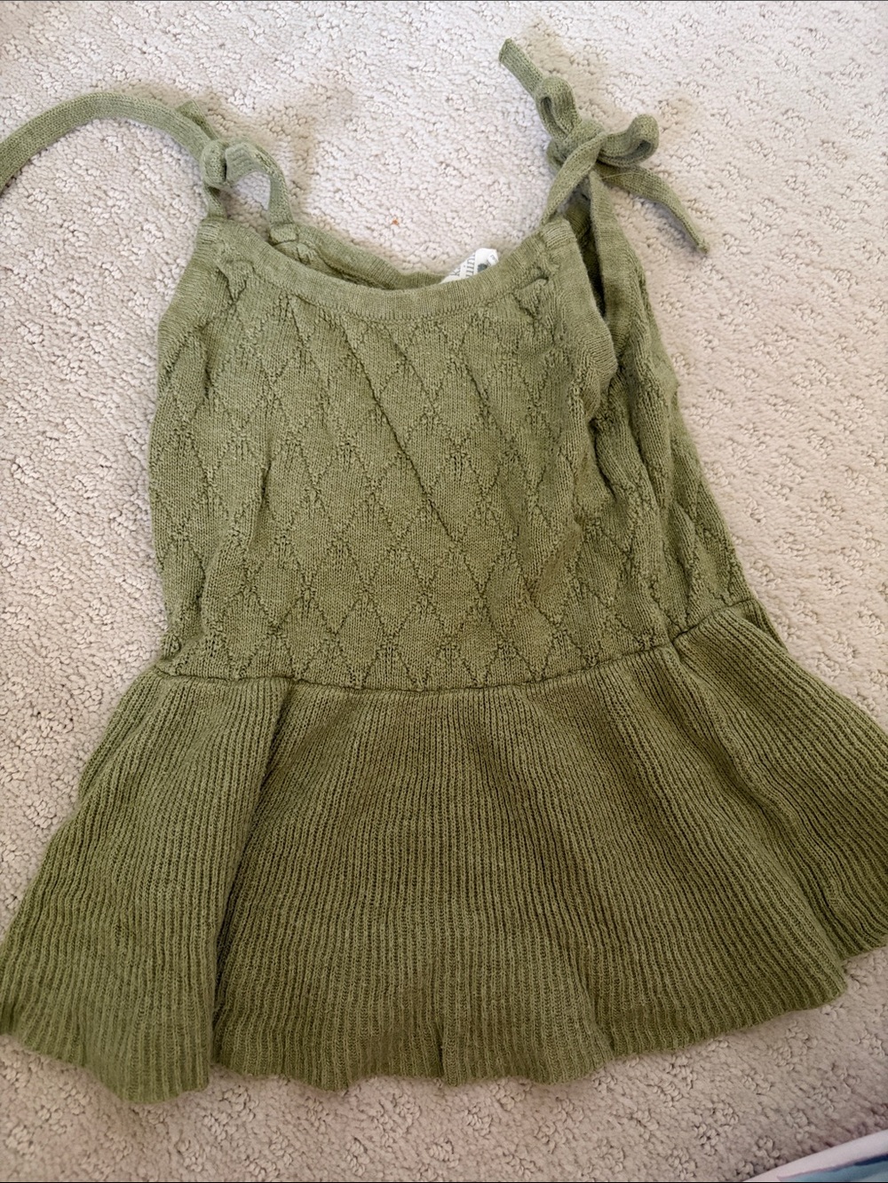 kate quinn Olive Green Knit Tie-Shoulder Tank